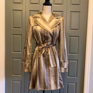 Helene Berman Snakeskin Fit & Flare Coat